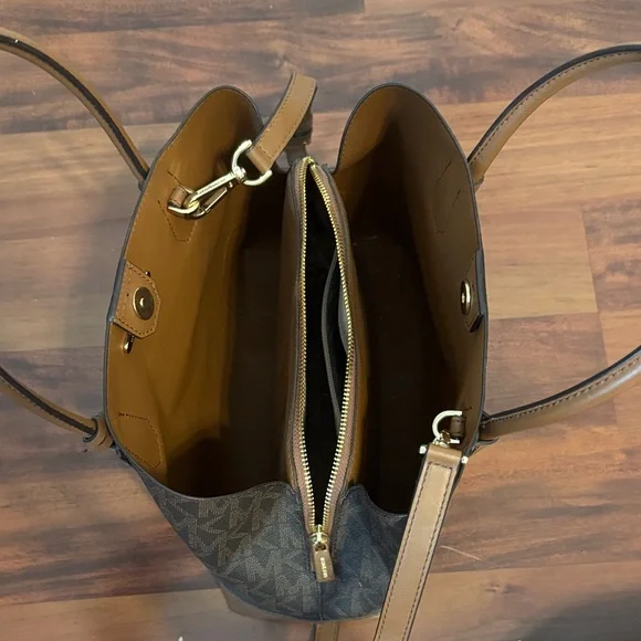 Michael Kors Dark Brown and Tan Tote - Picture 2 of 6